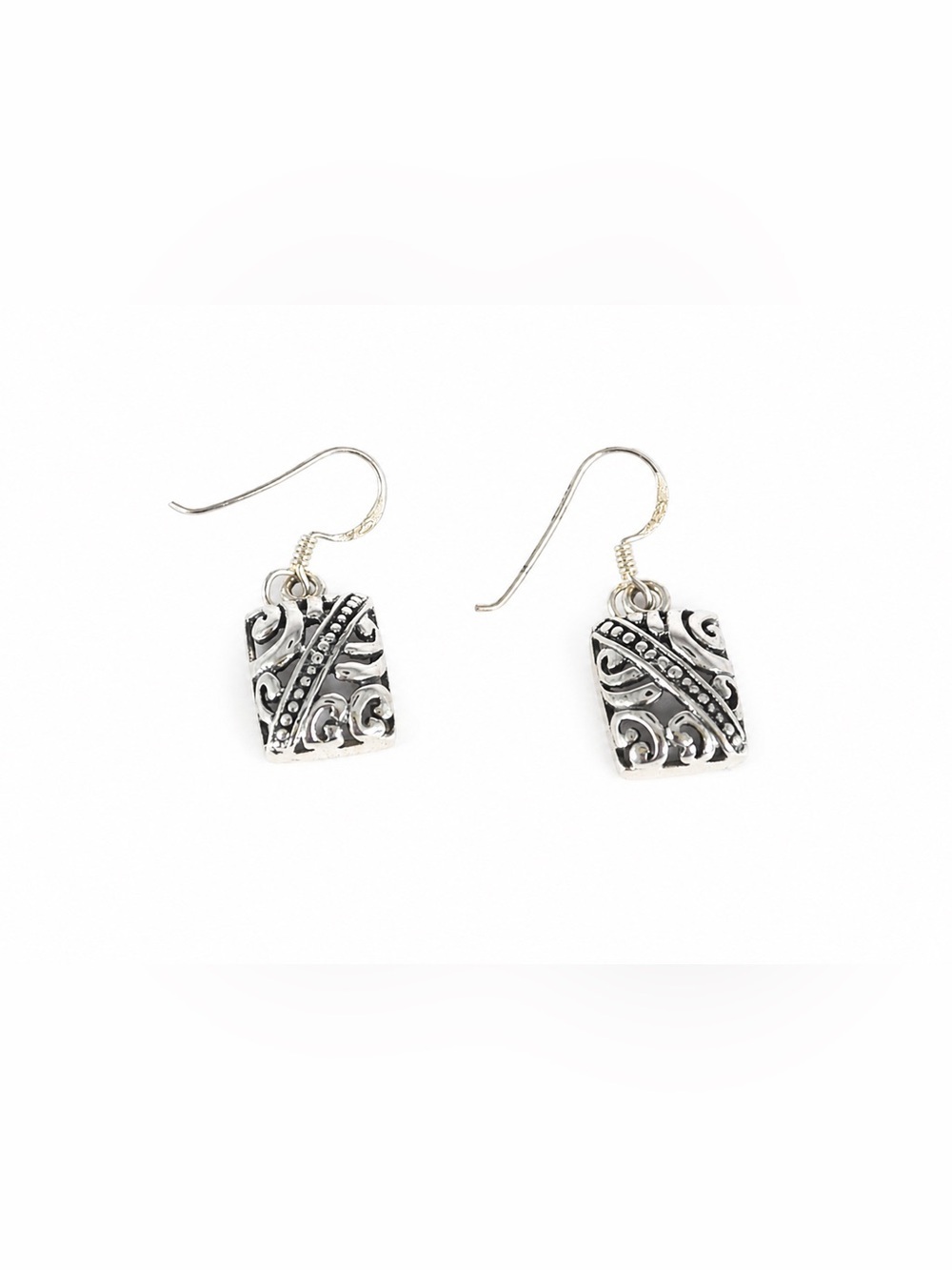 NEW Sterling Silver 925 Filigree & Scroll design french hook dangle Earrings - Picture 2 of 3